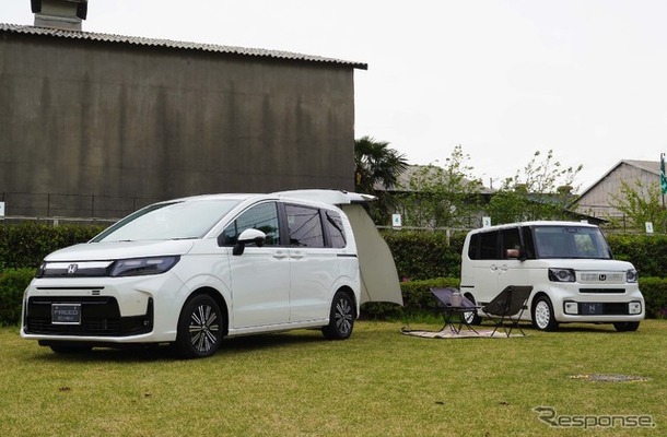 ホンダ『フリードe:HEV AIR』と『N-BOX』のホンダアクセスの子育て応援純正アクセサリー装着車