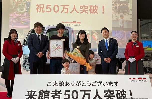 いすゞプラザの来館者数が50万人を突破