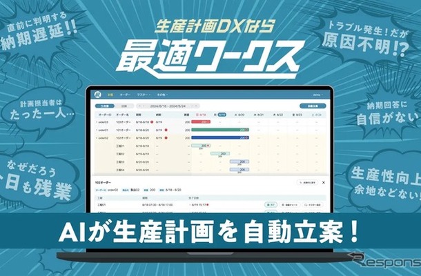 AIを活用したSaaS型 生産計画DXサービス 最適ワークス