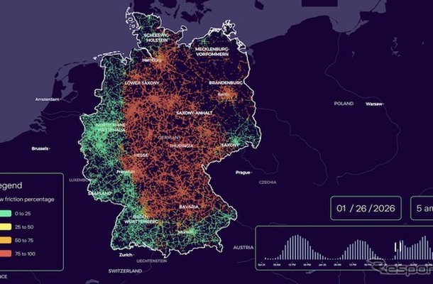 VWグループのCARIADが自動車の摩擦データを分析し路面のグリップ力を測る技術を開発