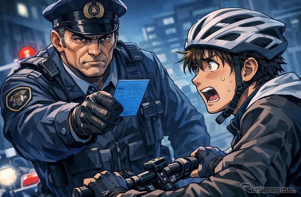 自転車に青切符（イメージ）
