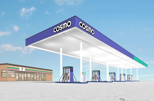 サービスステーションとセブン‐イレブン併設の複合型店舗