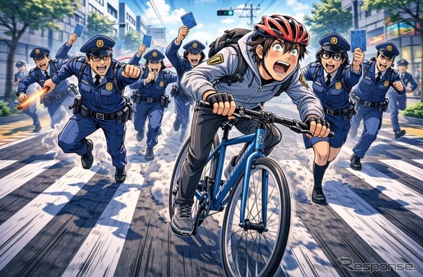 自転車に青切符（イメージ）