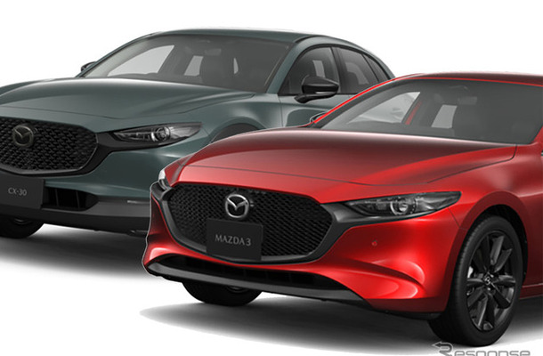 マツダ CX-30 25L（左）とマツダ3 25L（右）
