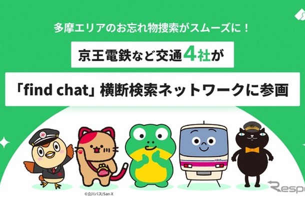 京王電鉄など交通4社が「find chat」横断検索ネットワークに参画