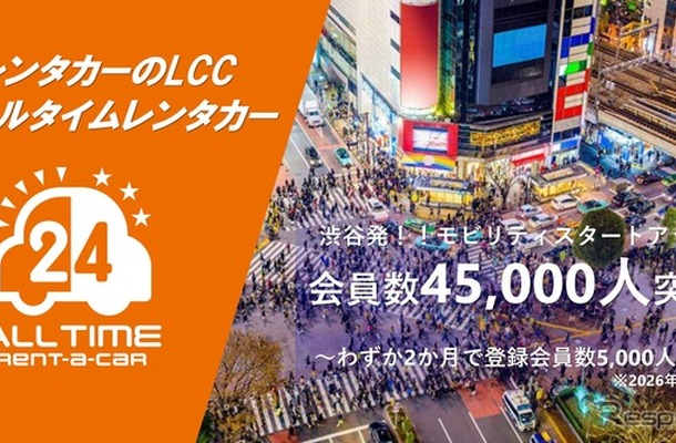オールタイムレンタカー、会員4万5000人突破