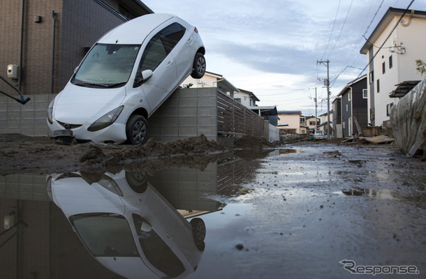 平成30年7月豪雨（7月9日、岡山県倉敷市）　(c) Getty Images