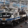 東村山駅付近連続立体交差事業施設見学会に展示された軌陸車（6月1日）