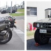 左：偵察用オートバイ　右：高機動車