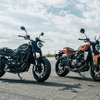 ハーレーダビッドソン X350（右）とX500（左）
