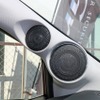フロントスピーカーに選んだのはモレルのイレイトカーボンPRO 63A。ツイーター／ミッドレンジはAピラーを加工して納める。