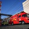 日本製紙工場の煙突崩落現場（熊本県八代市、7月29日）