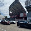 楽天モバイル最強パーク宮城に並んだ試乗車。比較試乗のアレンジは平尾室長の熟考と宮本部員の行動力で実現