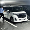 萩商工会議所の駐車場に、ライドシェア用の車両を用意