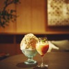 「秀月堂監修 かき氷 栗みるく」と「MORIZO SPECIAL りんご」