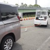 車両牽引。トラクターは4トントラックていどまで牽引可能だ（2026年地震防災訓練）