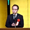 「赤十字活動と災害救護」について講演する日本赤十字社北海道支部 事務局次長武山博美氏