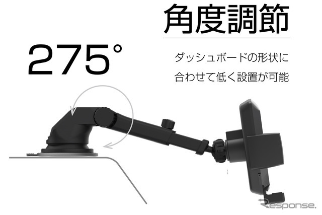 Kashimura・自動開閉式 ワイヤレス充電ホルダー FMトランスミッター付 吸盤取り付け（KW-48）