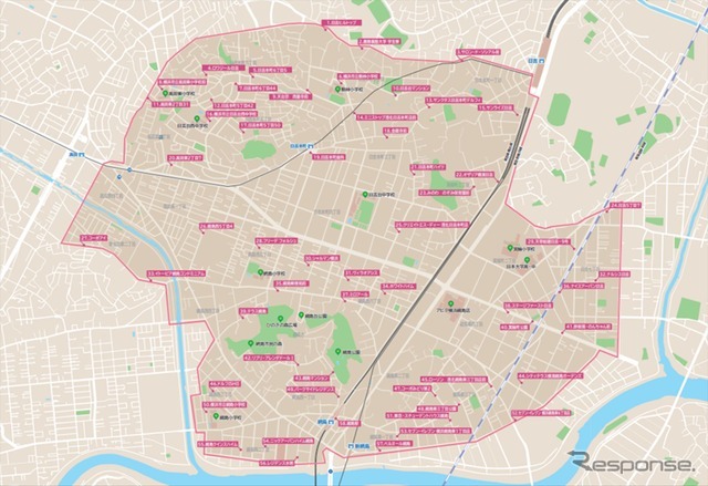 「mobi」の実証運行の路線イメージ