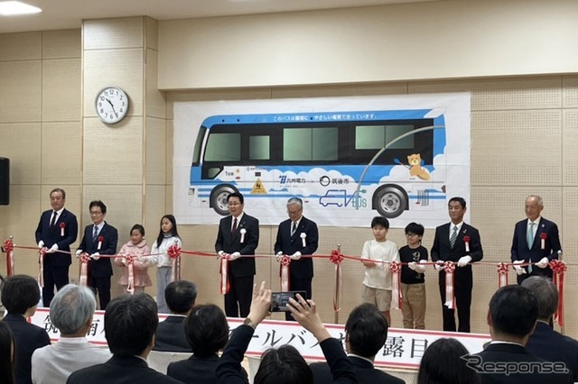 国内初のEVスクールバスが福岡県筑後市役所に導入され4月7日営業運転開始