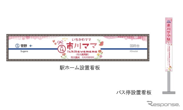 駅名看板・バス停のデザイン変更