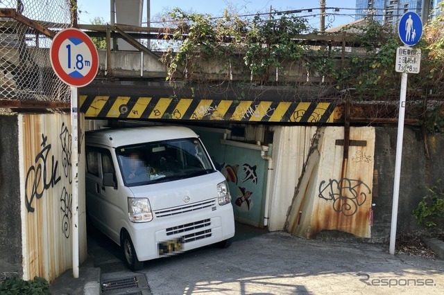 制限高さ1.8m、横須賀線・品川～西大井の北三ツ木ガード