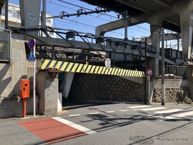 制限高さ1.8m、横須賀線・品川～西大井の北三ツ木ガード