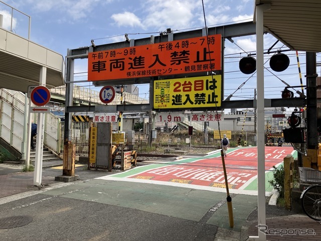 制限高さ1.9m、横浜市の生麦ガード