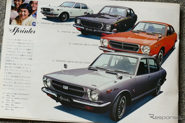 1971年のトヨタ車（スプリンター）