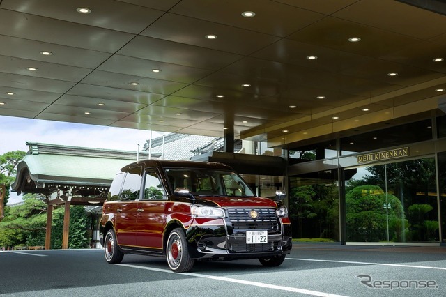 明治記念館とフォレストテラス明治神宮・桃林荘の特別車両。トヨタの『JPN TAXI（ジャパンタクシー）』がベース