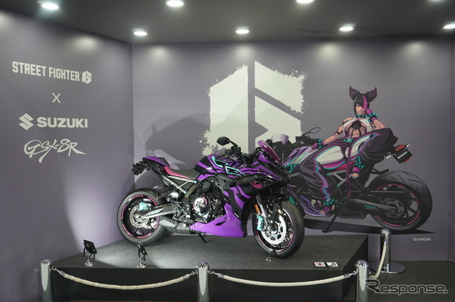 『ストリートファイター6』とコラボレーションした『GSX-8R Tuned by JURI』（大阪モーターサイクルショー2025）