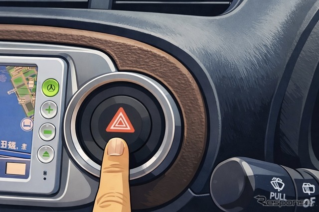 ハザードランプを点灯