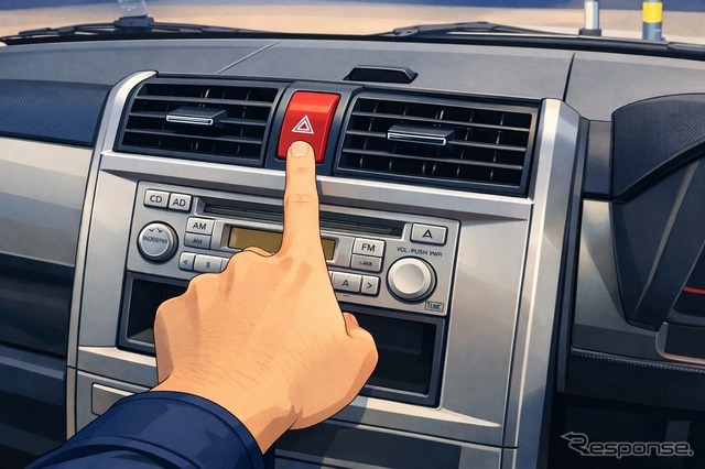 ハザードランプを点灯