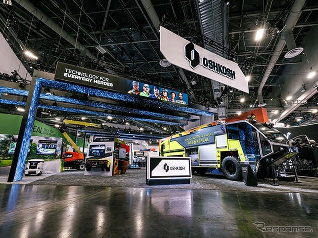 >米国の特殊車両メーカーのオシュコシュ(Oshkosh)のブース（CES 2026）