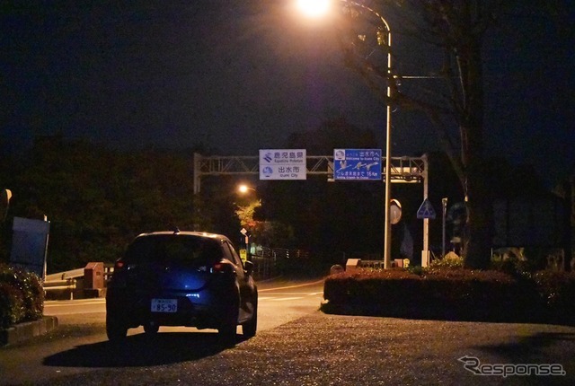 夜の国道3号線熊本～鹿児島県境。