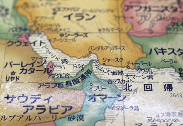 イランとホルムズ海峡の位置関係（参考画像）