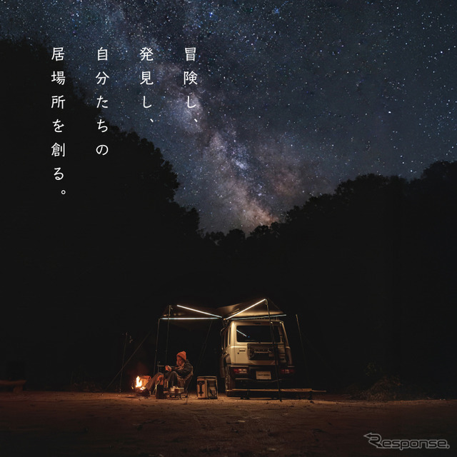 クラフトワークスの『ジムニー/シエラ/ノマド』向け「ルーフキャリア専用サイドテント」