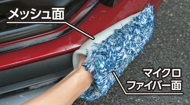 プラスセーヌ洗車スポンジ マイクロファイバーミトン