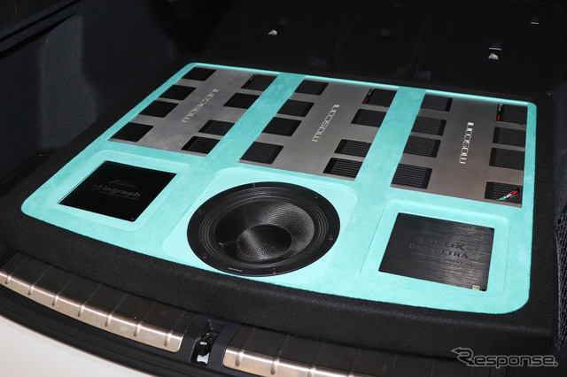 「外部パワーアンプ」が搭載されたオーディオカーの一例（製作ショップ:イングラフ＜青森県＞）。