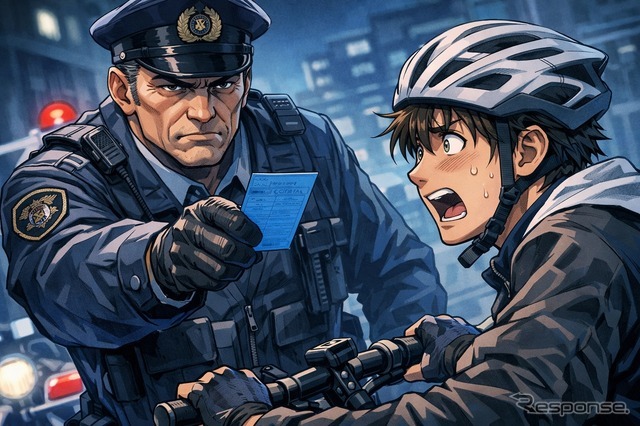 自転車に青切符（イメージ）