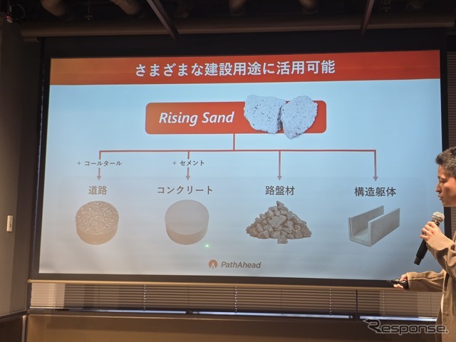 ホンダから生まれた砂漠の砂を道路の骨材にする「PathAhead」の記者発表会より