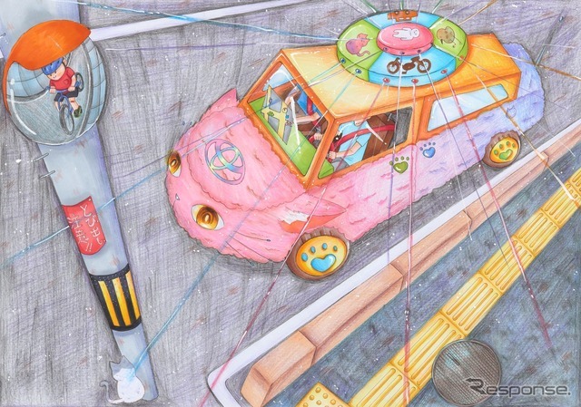 （12歳～15歳の部　最優秀賞）最弱の交通弱者（猫）も傷つけない車/水澤 沙波さん