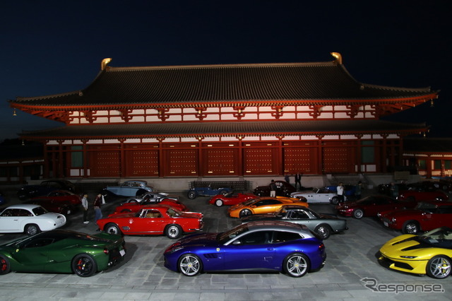 夜は白鳳伽藍エリアに展示
