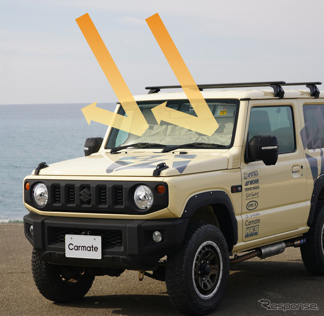 カーメイト「バイザー取付 折りたたみサンシェード ジムニー用」