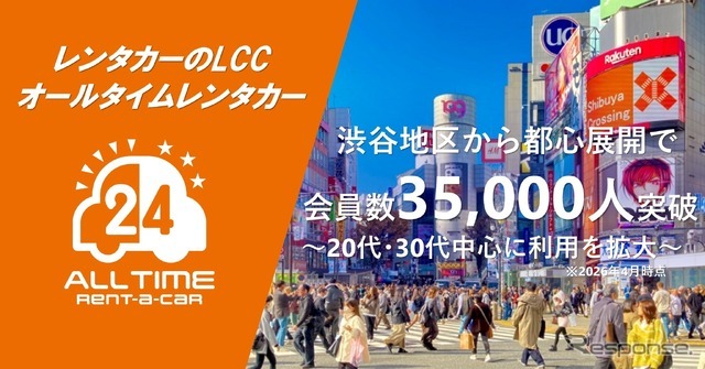 オールタイムレンタカー会員数3万5000人突破