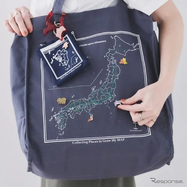 「白地図 キャンバストートバッグ／日本列島」