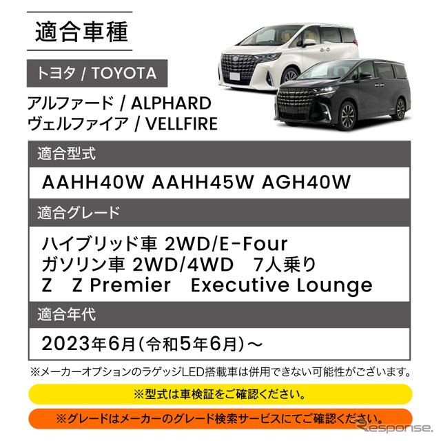 クラフトワークス『アルファード/ヴェルファイア』40系向けLED増設ラゲッジランプ