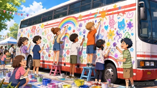 名鉄バス「お絵かきバス」（イメージ）