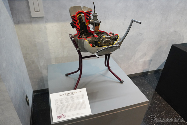 技術展示エリアの『YA-1』のカットエンジン