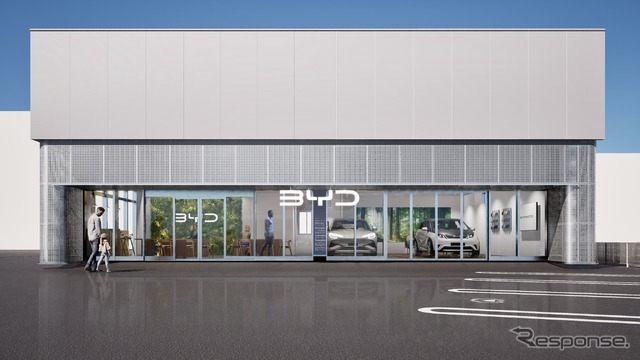 滋賀県彦根市にオープンする「BYD AUTO 彦根」の完成イメージ